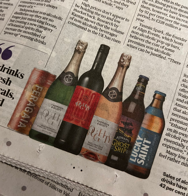 The Sunday Times Profiles Noughty In Dry January Article on N/A Pricing