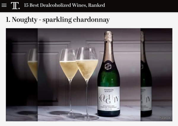 Noughty Rated No.1 in Tasting Table's Best Non-Alcoholic Wine List